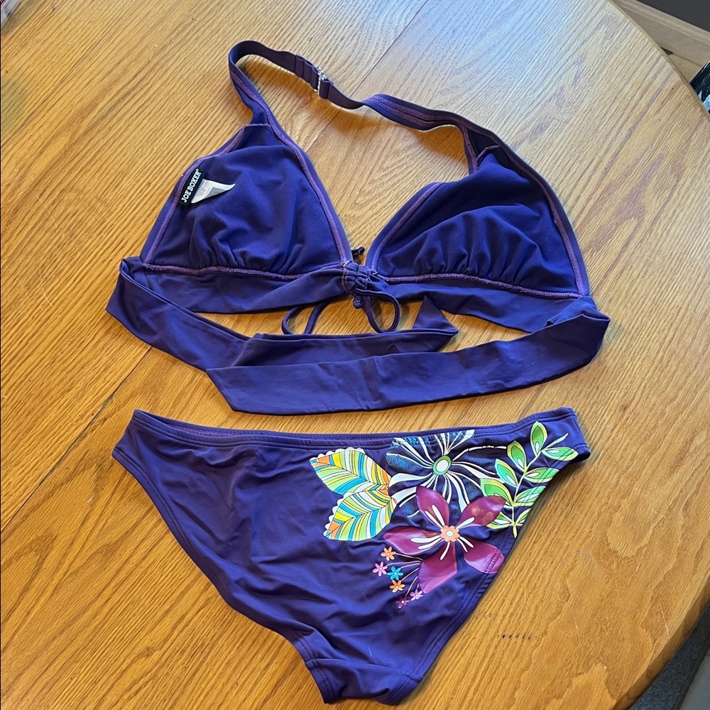 Joe Boxer Purple Bikini with Floral Accents - Picture 2 of 4